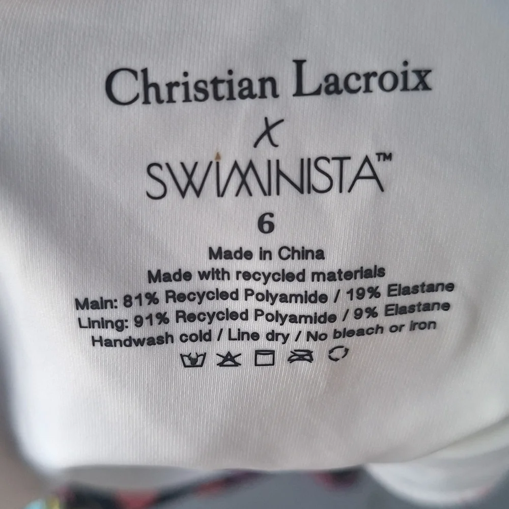 Swiminista Christian Lacroix Floral Girl's Bikini Top & Bottom Swimsuit 6 NWT